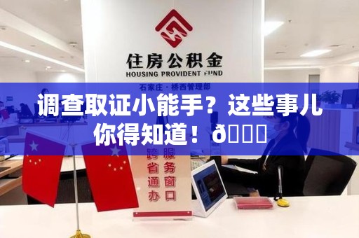 同安调查取证小能手？这些事儿你得知道！😎