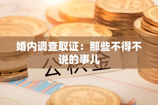 同安婚内调查取证：那些不得不说的事儿