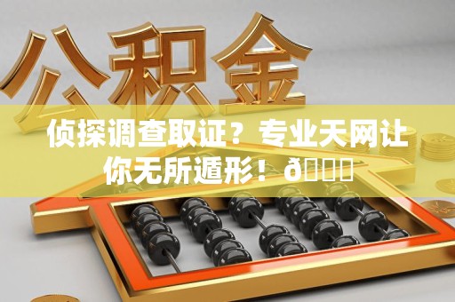 同安侦探调查取证？专业天网让你无所遁形！😎