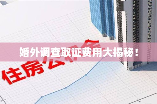 同安婚外调查取证费用大揭秘！