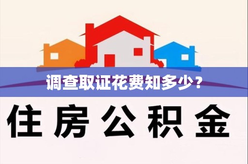 同安调查取证花费知多少？