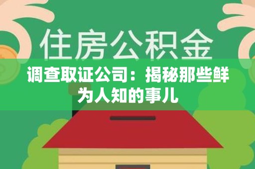 同安调查取证公司：揭秘那些鲜为人知的事儿