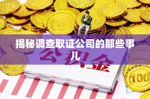 同安揭秘调查取证公司的那些事儿