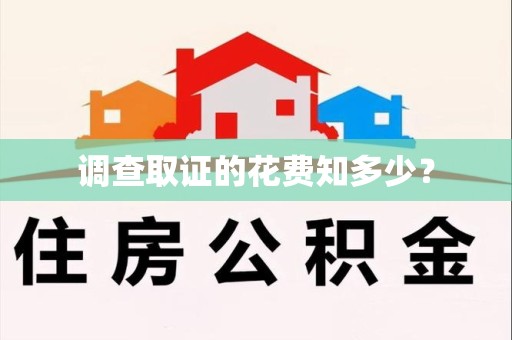 同安调查取证的花费知多少？